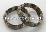 CGB3334 7.5 inches 10*15mm rectangle rainforest agate bracelets