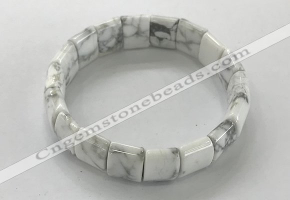 CGB3336 7.5 inches 10*15mm rectangle white howlite bracelets