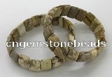 CGB3337 7.5 inches 10*15mm rectangle picture jasper bracelets