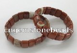 CGB3342 7.5 inches 10*15mm rectangle red jasper bracelets