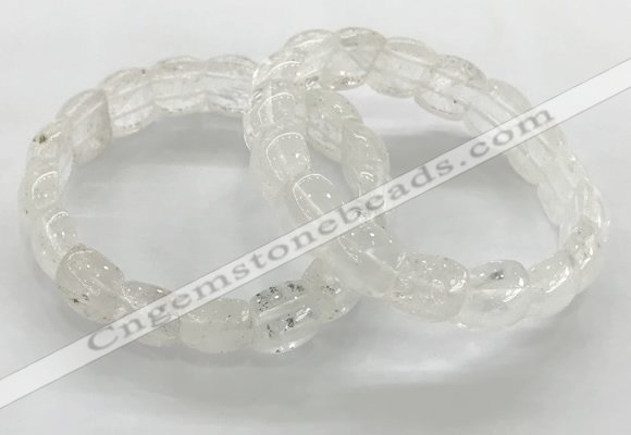 CGB3360 7.5 inches 10*15mm oval white crystal bracelets