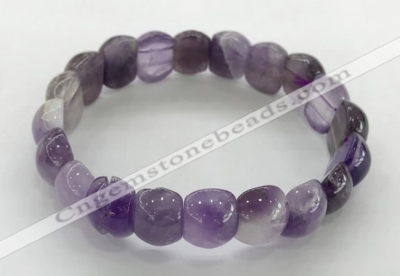 CGB3362 7.5 inches 10*15mm oval amethyst gemstone bracelets