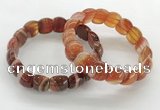 CGB3373 7.5 inches 10*15mm oval red line agate bracelets