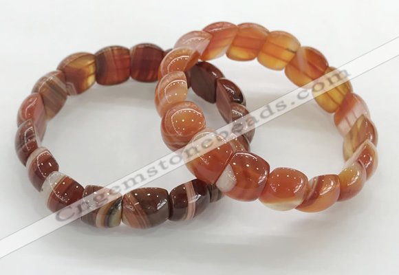 CGB3373 7.5 inches 10*15mm oval red line agate bracelets