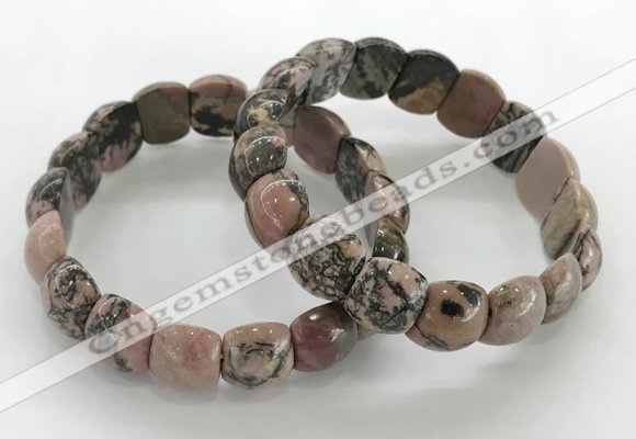 CGB3378 7.5 inches 10*15mm oval rhodonite bracelets wholesale