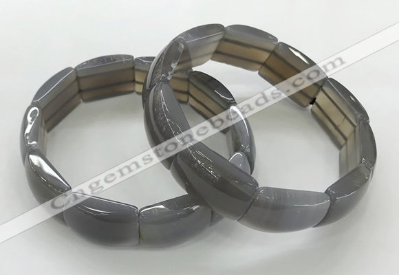 CGB3407 7.5 inches 15*21mm grey agate gemstone bracelets