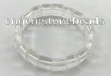 CGB3420 7.5 inches 12*15mm faceted rectangle white crystal bracelets