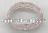 CGB3421 7.5 inches 12*15mm faceted rectangle rose quartz bracelets