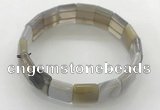 CGB3426 7.5 inches 12*15mm faceted rectangle agate bracelets