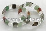 CGB3427 7.5 inches 12*15mm faceted rectangle mixed gemstone bracelets