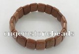 CGB3430 7.5 inches 12*15mm faceted rectangle goldstone bracelets