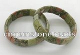 CGB3432 7.5 inches 12*15mm faceted rectangle unakite bracelets