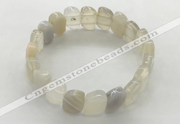 CGB3443 7.5 inches 10*15mm faceted marquise grey agate bracelets