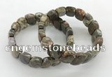 CGB3444 7.5 inches 10*15mm faceted marquise rainforest agate bracelets