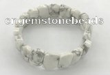 CGB3445 7.5 inches 10*15mm faceted marquise white howlite bracelets