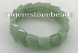 CGB3470 7.5 inches 12*17mm trapezoid green aventurine bracelets