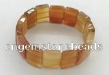 CGB3480 7.5 inches 15*20mm faceted rectangle red agate bracelets