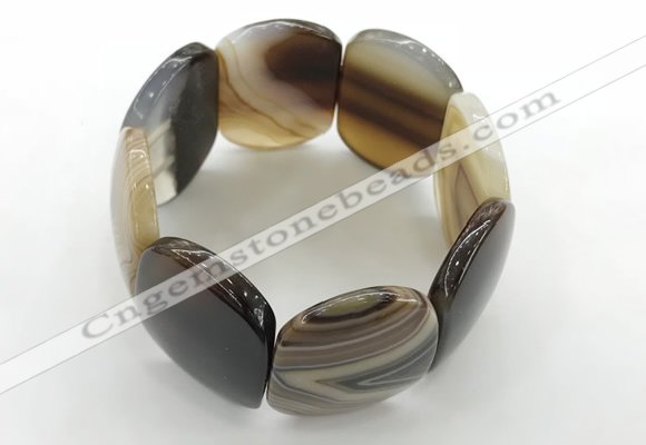 CGB3491 7.5 inches 30*40mm oval agate gemstone bracelets