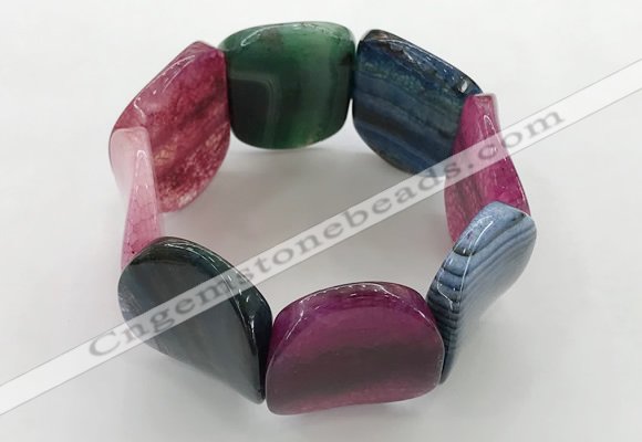 CGB3507 7.5 inches 30*40mm oval agate bracelets wholesale