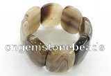 CGB3520 7.5 inches 28*40mm faceted oval agate bracelets