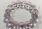 CGB4003 7.5 inches 14mm round rose quartz beaded bracelets