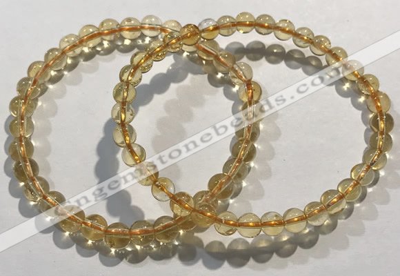 CGB4027 7.5 inches 6mm round citrine beaded bracelets wholesale