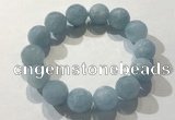 CGB4039 7.5 inches 13mm faceted round aquamarine beaded bracelets