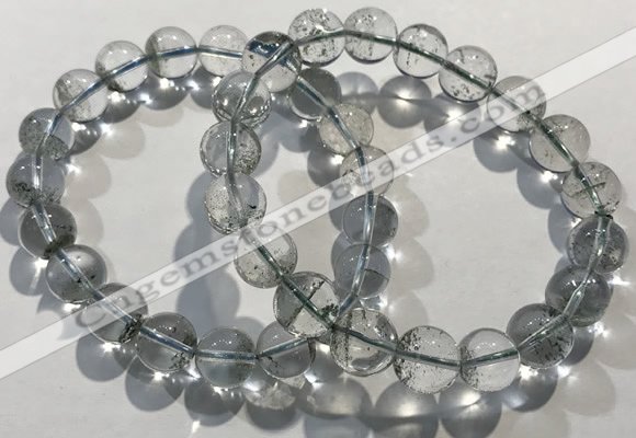 CGB4043 7.5 inches 10mm round green phantom quartz beaded bracelets