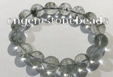 CGB4045 7.5 inches 12mm round green phantom quartz beaded bracelets