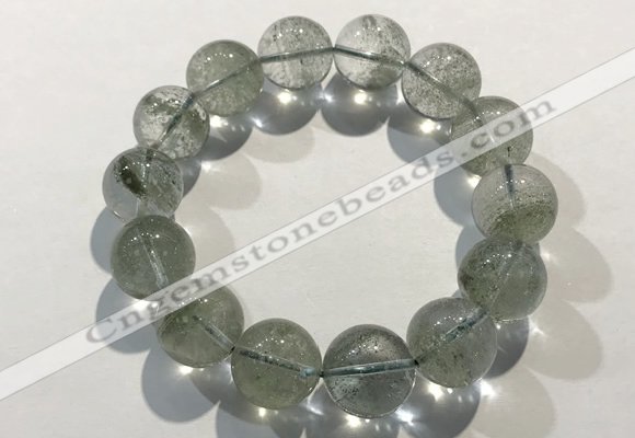 CGB4046 7.5 inches 13mm round green phantom quartz beaded bracelets