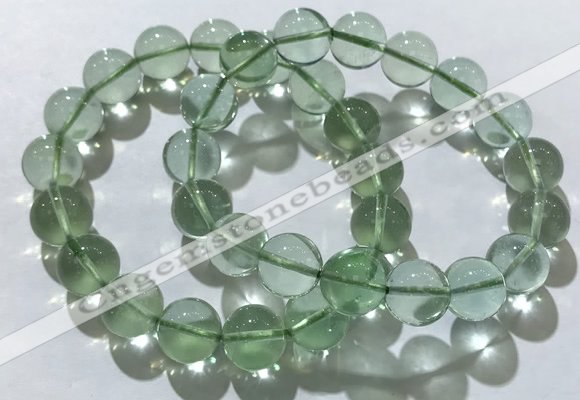 CGB4052 7.5 inches 12mm round green fluorite beaded bracelets