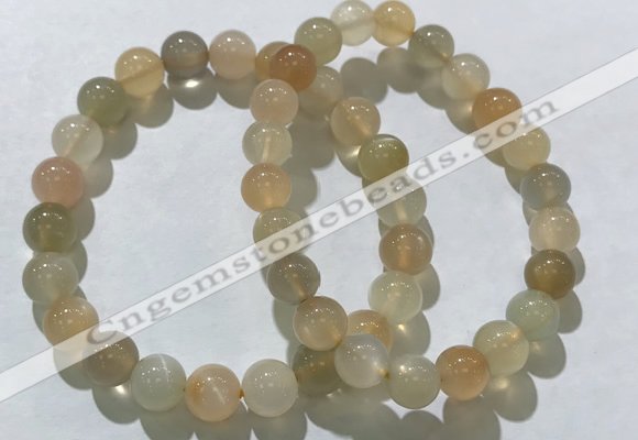 CGB4057 7.5 inches 7mm round moonstone beaded bracelets