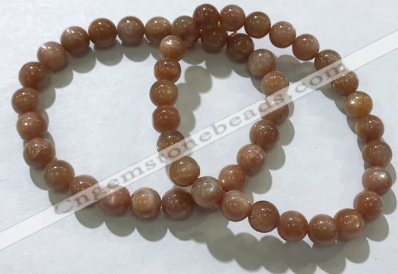 CGB4065 7.5 inches 7mm round sunstone beaded bracelets