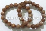 CGB4066 7.5 inches 10mm round sunstone beaded bracelets