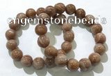 CGB4068 7.5 inches 13mm round sunstone beaded bracelets