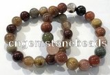 CGB4073 7.5 inches 12mm round mixed rutilated quartz beaded bracelets