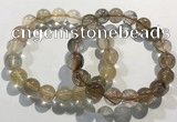 CGB4080 7.5 inches 11mm round golden rutilated quartz beaded bracelets