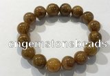 CGB4087 7.5 inches 14mm round golden rutilated quartz beaded bracelets