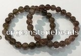 CGB4094 7.5 inches 9mm round rutilated quartz beaded bracelets