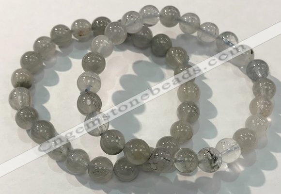 CGB4102 7.5 inches 8mm round rutilated quartz beaded bracelets