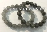 CGB4105 7.5 inches 12mm round rutilated quartz beaded bracelets