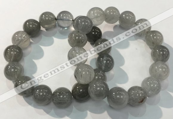 CGB4107 7.5 inches 14mm round rutilated quartz beaded bracelets