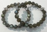 CGB4112 7.5 inches 9mm round labradorite beaded bracelets