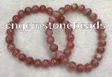 CGB4118 7.5 inches 7.5mm - 8mm round rhodochrosite beaded bracelets