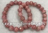 CGB4119 7.5 inches 9.5mm - 10mm round rhodochrosite beaded bracelets