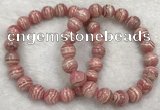 CGB4124 7.5 inches 9.5mm - 10mm round rhodochrosite beaded bracelets