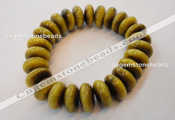 CGB450 8 inches 7*15mm rondelle yellow tiger eye gemstone bracelet wholesale