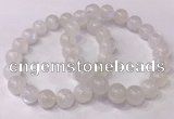 CGB4507 7.5 inches 10mm - 11mm round white moonstone beaded bracelets