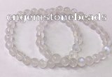 CGB4509 7.5 inches 7mm round white moonstone beaded bracelets