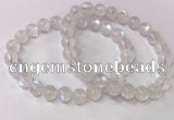 CGB4512 7.5 inches 8mm round white moonstone beaded bracelets